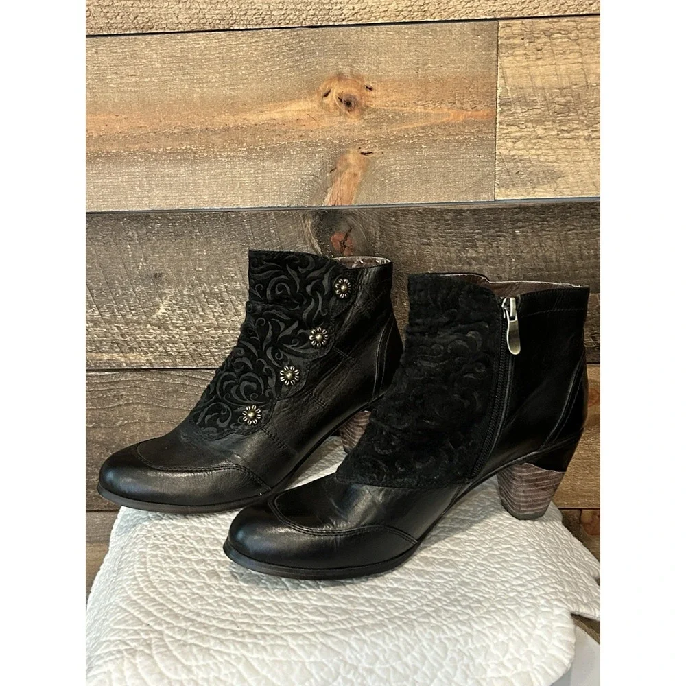 L'Artiste Women's Belgard Bootie Black Size 8.5/39‎